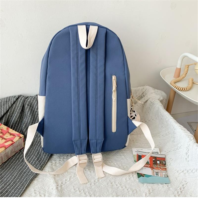 Fashion Contrast Color Women's Backpack Waterproof School Bags For Girls Large Capacity Students Bag Anti-theft School Backpack