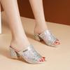 New Style Shoes Versatile Shoes Women's Thick-heeled Slippers Breathable Fish-mouth Sandals Devotion