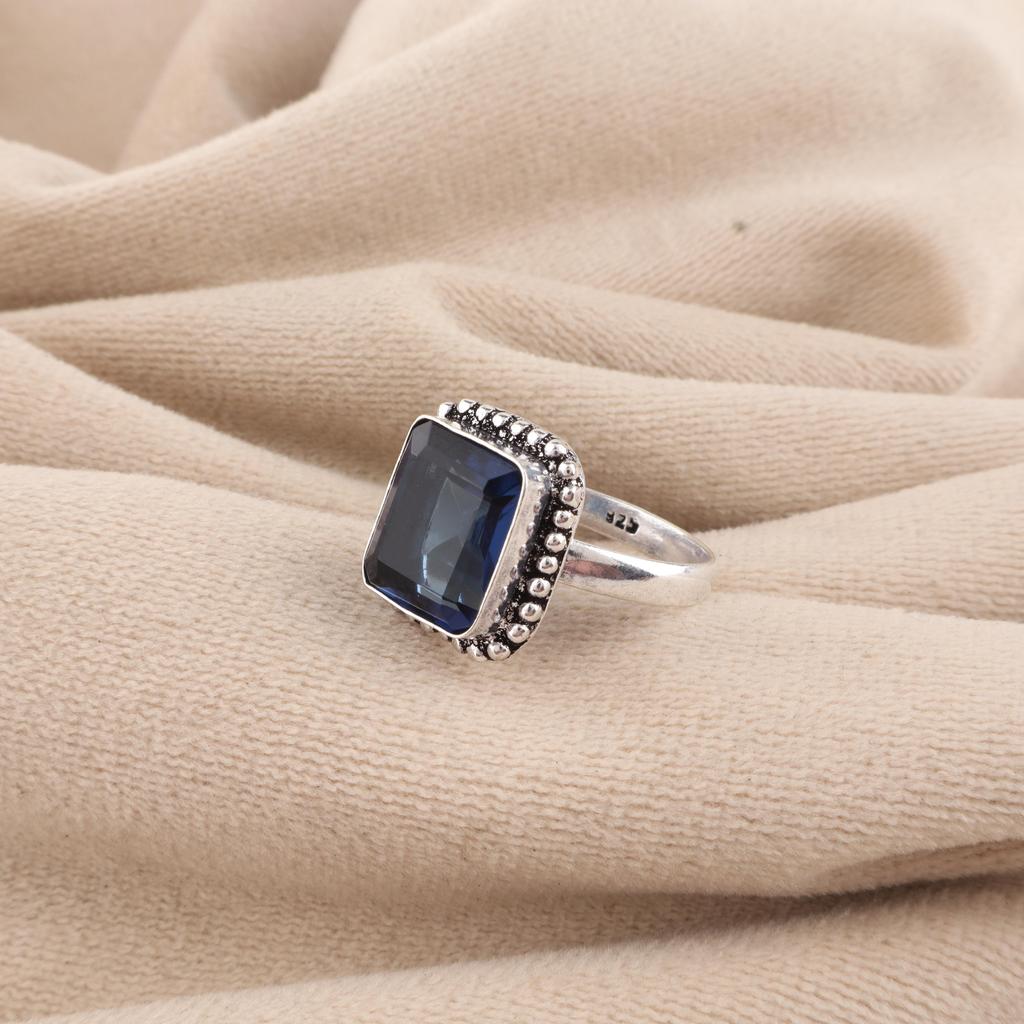 London Blue Topaz Gemstone Handmade 925 Sterling Silver Jewelry Partywear Ring For Love RR-74-12