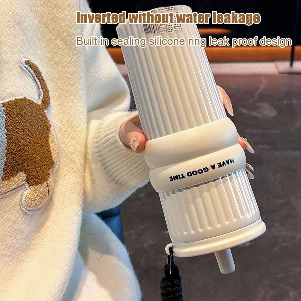 Mit Hebe-Seil Strohhalm Vakuumbecher 710ML Becher Portbale Thermische Wasserflasche Zuhause