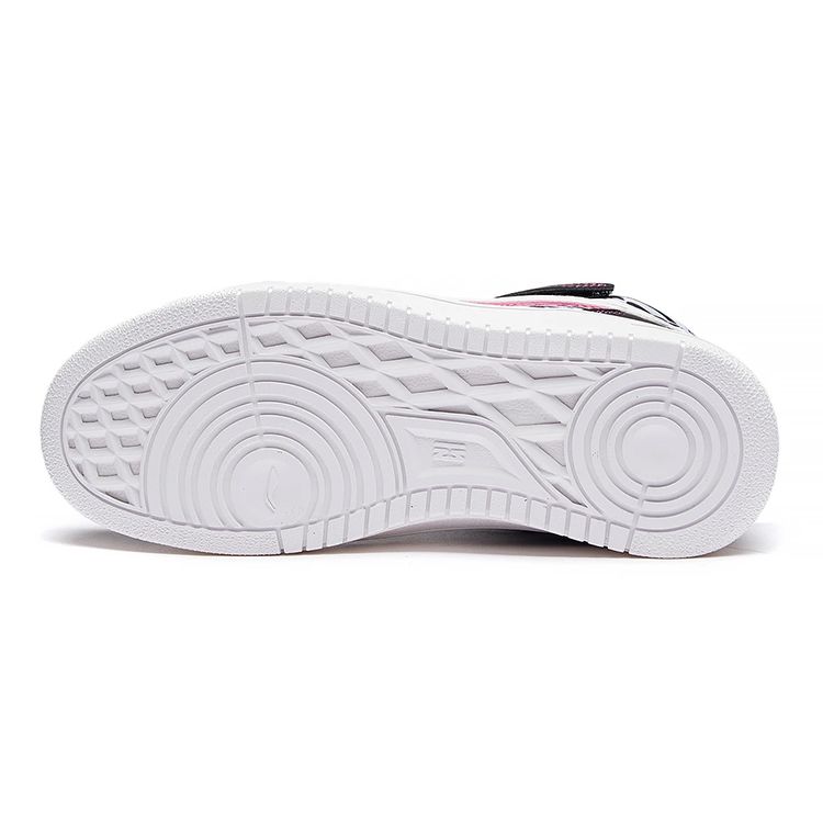 Li Ning X Disney Alice Comfortable Casual Non-Slip Shock Absorbing Wear-Resistant Mid-Top Kids Skate Shoes Kids Skate Shoes Black Pink YKCS118-2
