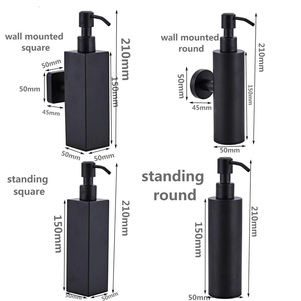 Wall Mounted Soap Dispenser 304 Stainless Steel Brushed Gold Manual Soap Dispenser Hotel Bathroom Liquid Soaps Dispensers
