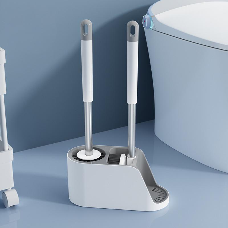 Toilet Bowl Brush 3-In-1 Toilet Cleaning Brush Cleaner Silicone Toilet Brush Set Quick-Drying Toilet Brushes & Holders For
