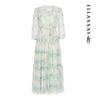 ELLASSAY Elegant Floral Gradient Silk Long Dress
