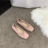 Fashion Soft PU Leather Bowtie Ballets Shoes Woman Square Toe Flats Cozy Roll-Up Moccasines Mujer Wedding Loafers Brides Dance Ballerina