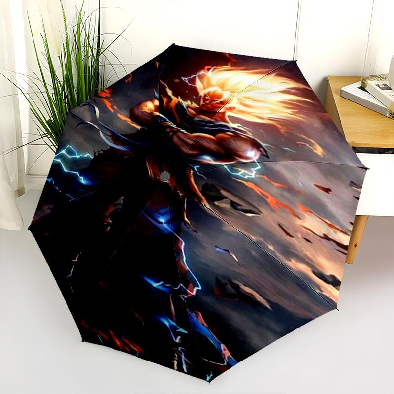 Goku Dragon Power Legacy Folding Umbrella Umbrella Suitable For All Seasons Three Folds Light Umbrella