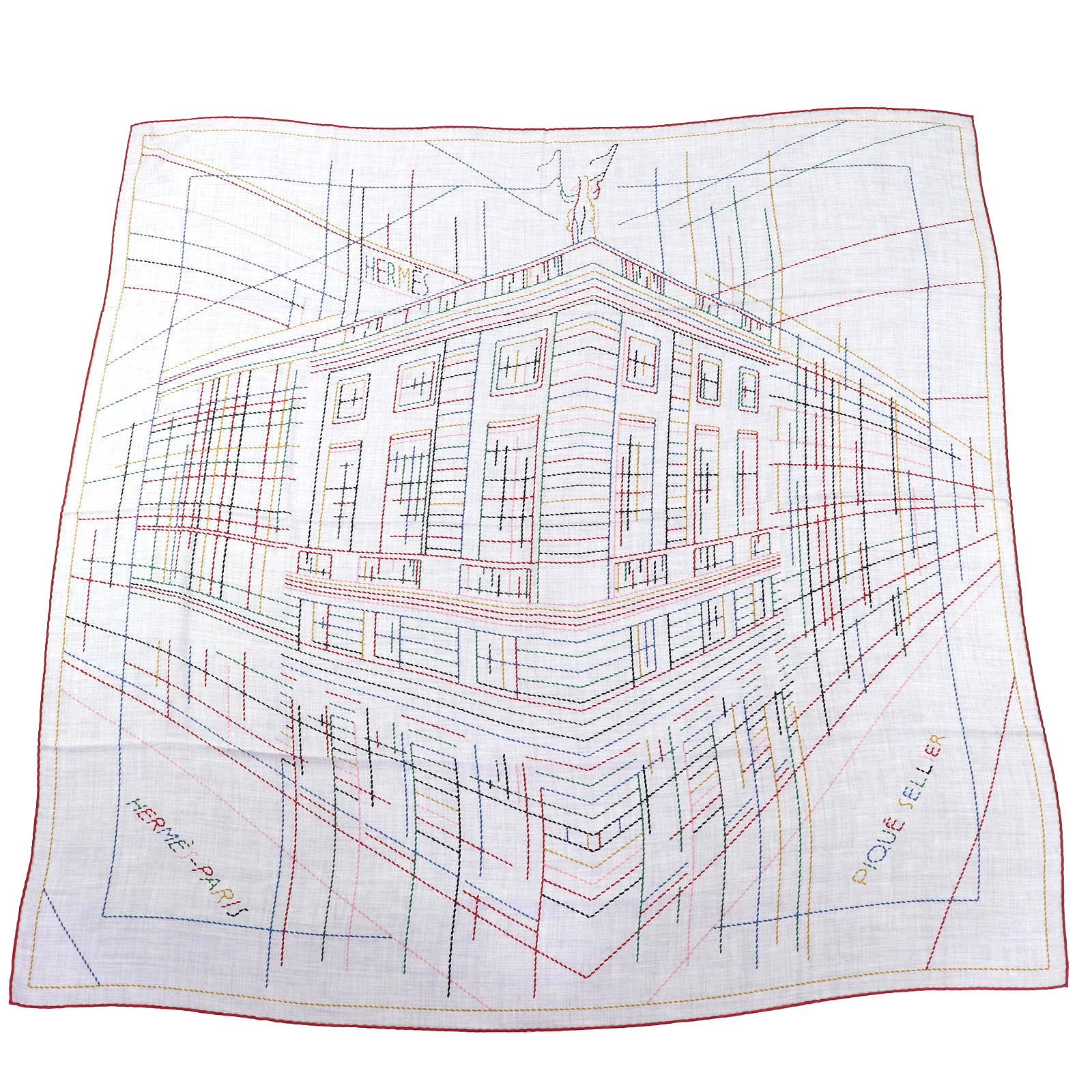 

Pristine HERMES scarf PIQUE SELLIER Carrejean Carre 140 cashmere Women 242500S Used