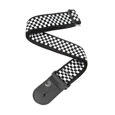 Guitar Strap Woven Strap 50C02 Black & White Checkerboard D'Addario