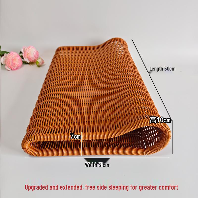 Free Shipping Chinese Style Cervical Neck Support Pillow – Breathable Hand-Woven Rattan, Firm and Adjustable for Home Use