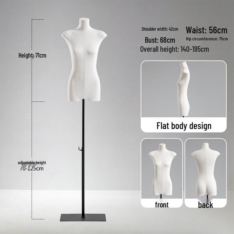 Adjustable Height Mannequin Stand with Arms for Women's Clothing Display