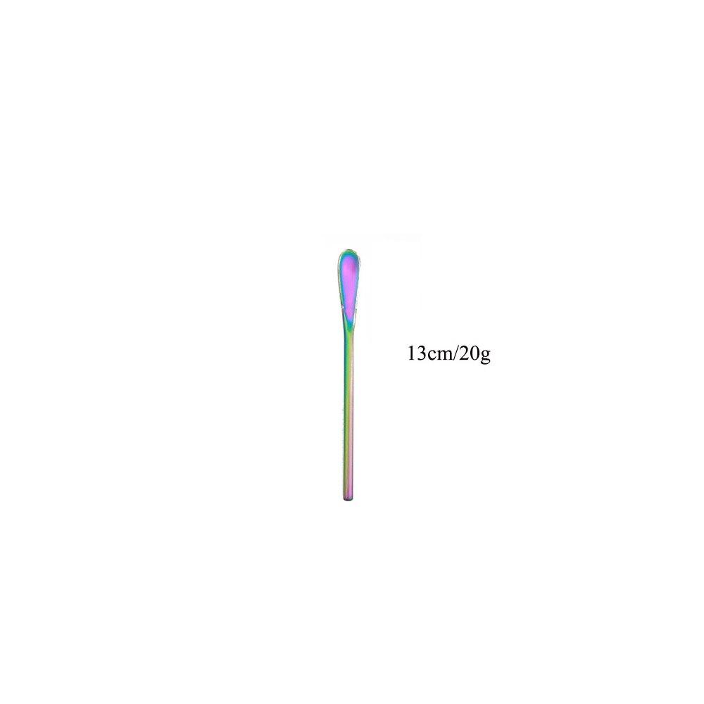 3 Size Rainbow Stainless Steel Coffee Beverage Stirrer Stir Cocktail Drink Swizzle Stick Fruit Juice Milk Stirring Stick Spoon