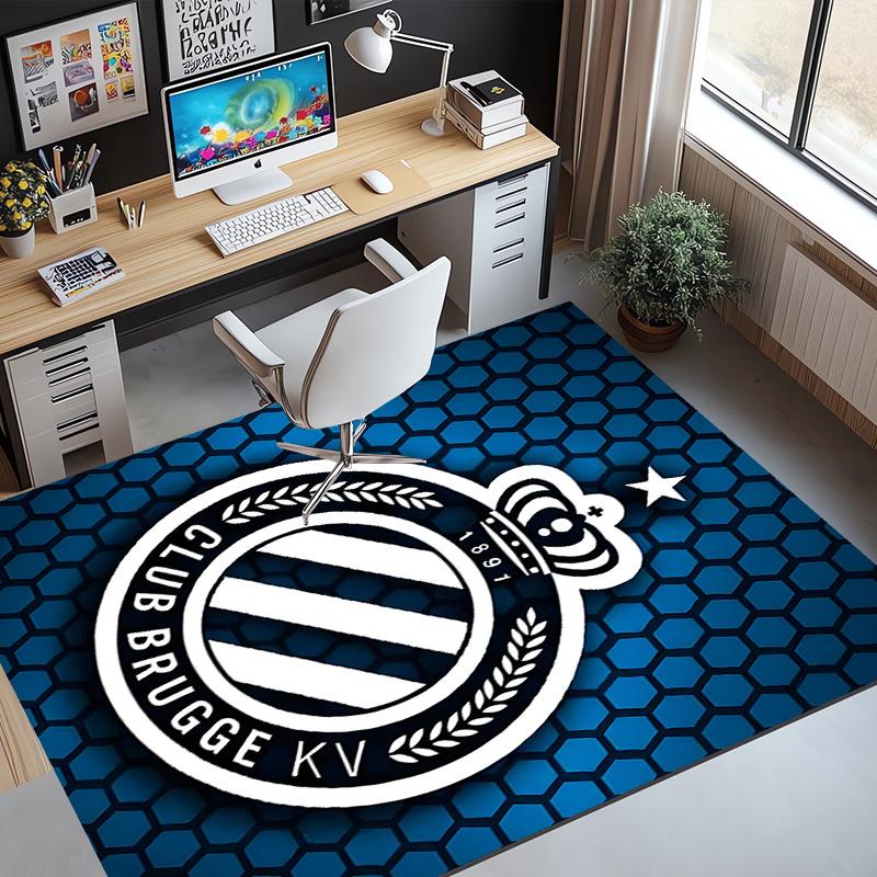 Club Brugge K V Pattern Rug, Indoor/Outdoor Mat, for Picnic, Gameroom, Bedroom, Office, Living Room, Home Decor Carpet, Birthday Gift