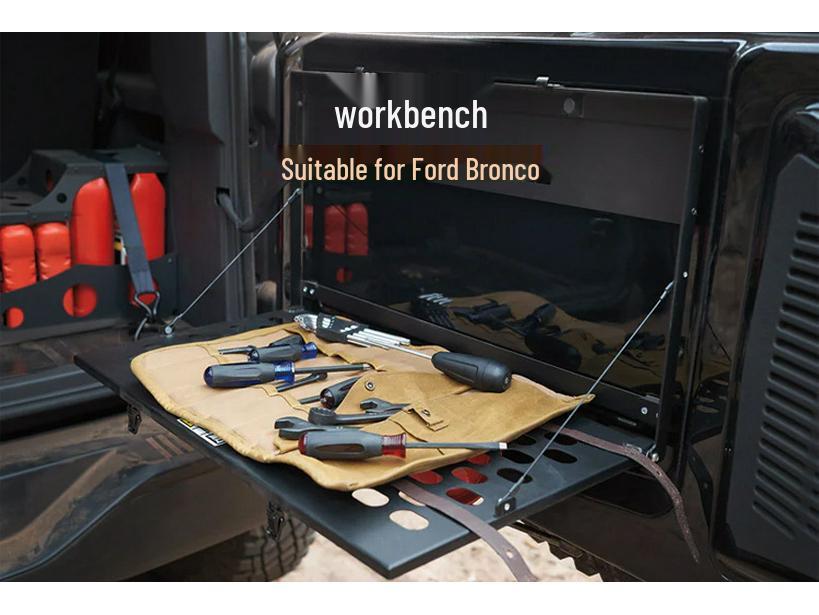 Ford Bronco Wall-Mounted Aluminum Workbench with Hidden Storage