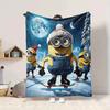 1Pc Christmas Minions Celebration Blanket Soft And Comfortable Casual Warm Camping Travel Christmas Halloween Gift M91755