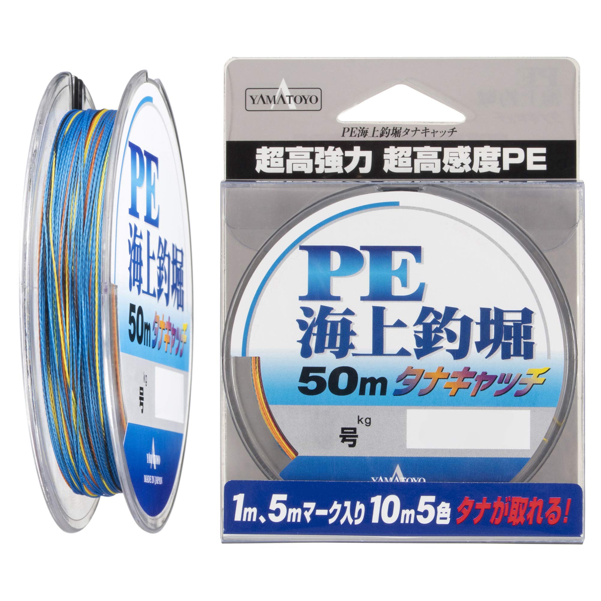 Yamatoyo Tegus PE PE Offshore Fishing Pond Tana 4 5 Colors Line, Catch, 50m, No. 4, 20kg, Strands,