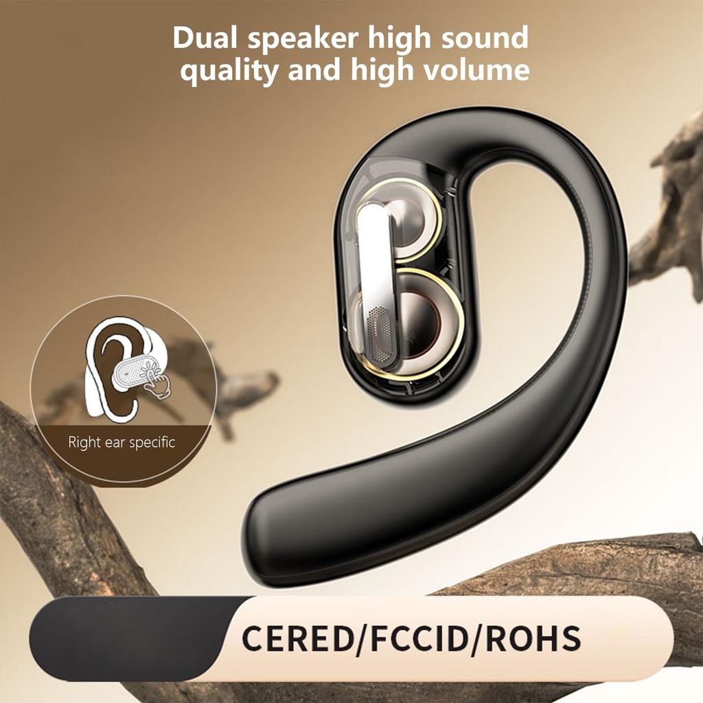Słuchawki douszne Clip On True Wireless 5.4 BT Ear Clip Earbuds Słuchawki z przewodnictwem kostnym Odporne na pot HiFi Stereo Call Sports Zaczepy na uszy