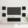 6 Piece TV Cabinet Set Black Oak Effect Wood Based Material