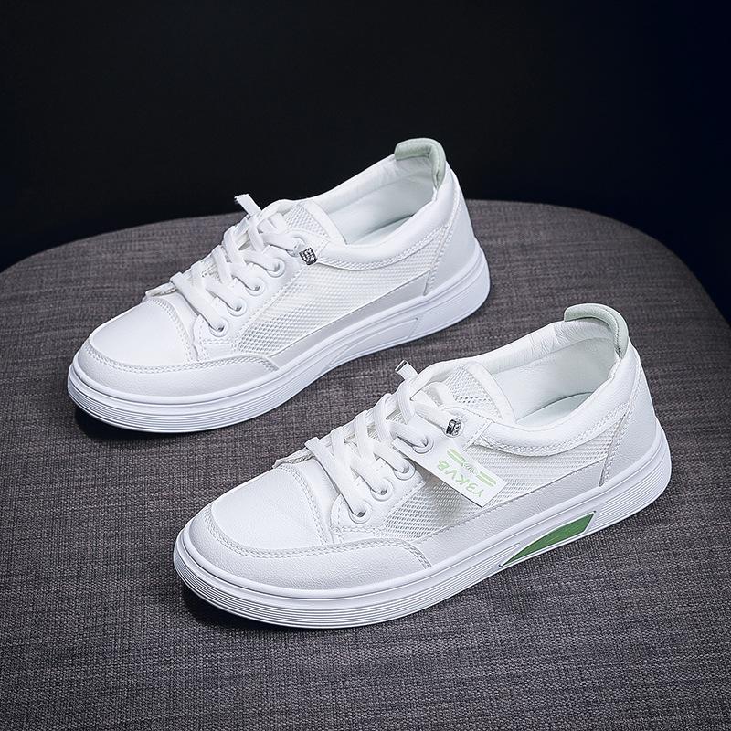 2025 new summer mesh breathable casual shoes Korean version of student non-slip white shoes fashionable soft-soled women's board shoes