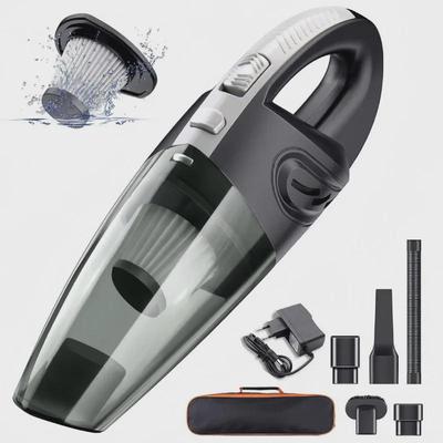 Aspiradora inalámbrica de alta potencia de 120 W para coche y hogar, recargable de mano para uso en seco y húmedo.
