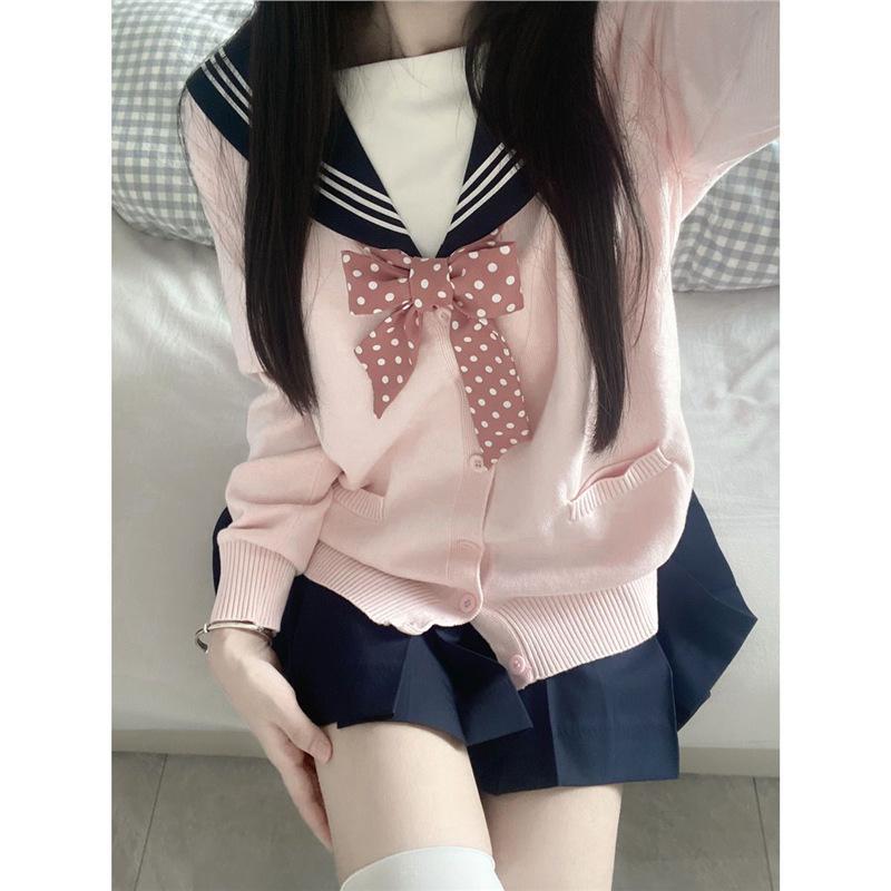 

Women s Light Blue JK Cardigan - V-Neck, Long Sleeve, School Uniform Style Knit Sweater for Spring/Autumn XS