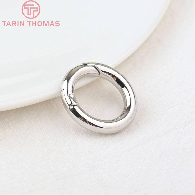 (3293)4 PZ 15MM 20MM Colore Oro 24K Ottone Connettori Rotondi Chiusure per Ciondoli Pendenti Alta Qualità Fabbricazione Gioielli Fai da Te Componenti