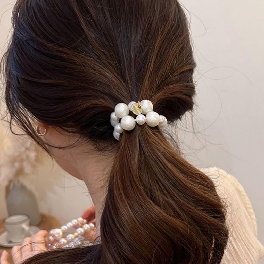1PC Temperament, Pearl, Hair Ring, Simple, Fashion, Leather Band, Headband, High Elasticity, Female, Tie Head, Hair Rope, Hair J