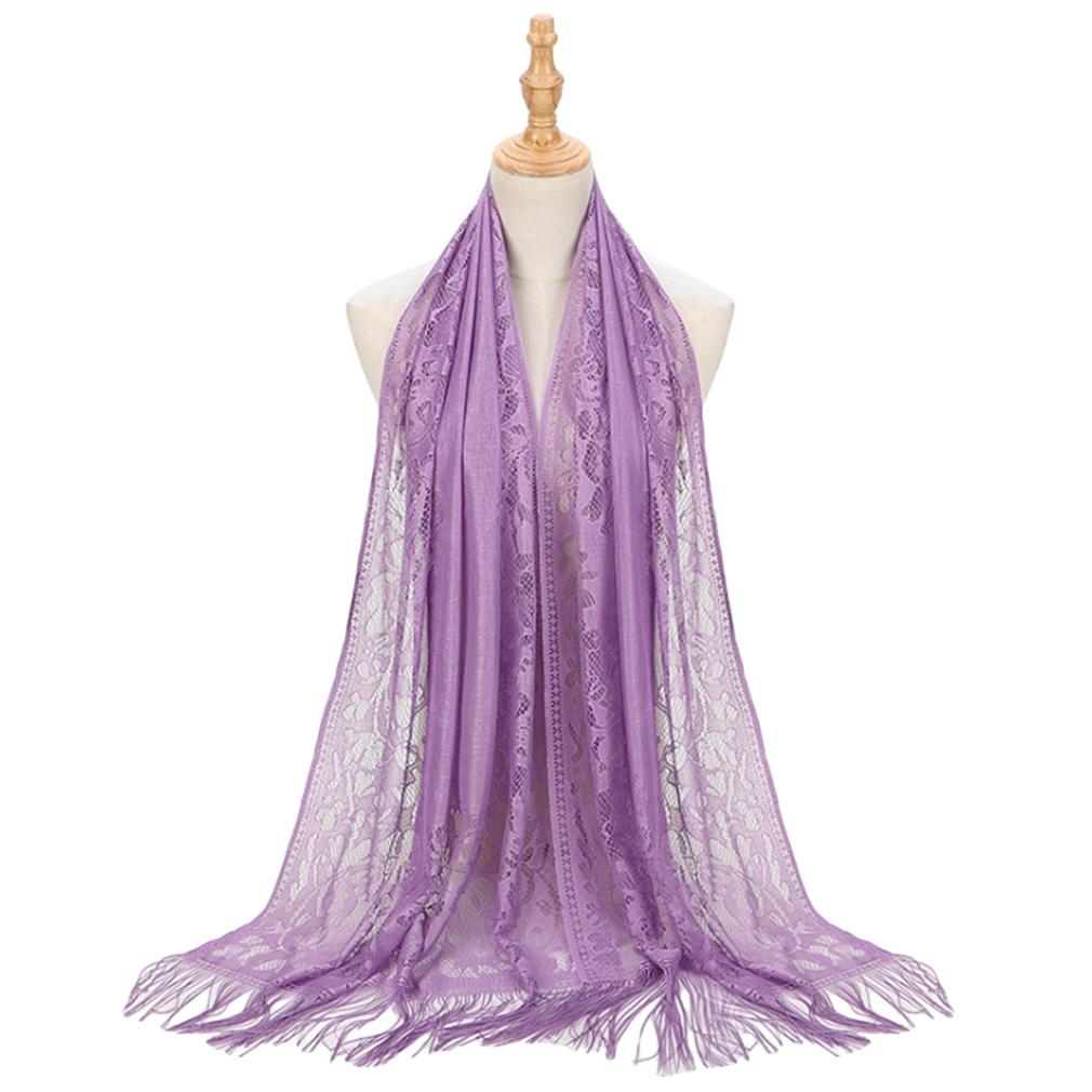 60x170cm Lace Fringe Hijab, Headscarf Shawl for Women