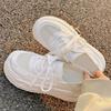 Fashion Lightweight Mesh Breathable Platform White Sneaker Women Spring Summer Shoes Casual Lace Up Flat Bottom Heighten Vulcanize Shoes
