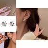Christmas Snowflake Earrings With Crystals Geometric Alloy Design For Women