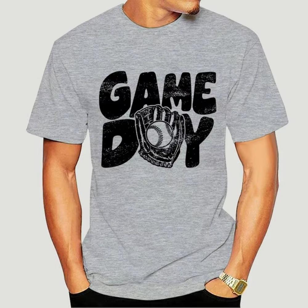 Y2K T-Shirt Herren Baseball Spieltag Print Kleidung Lustiges Kurzarm Harajuku Hip Hop T-Shirt Sommer Mann Locker Streetwear Hemd