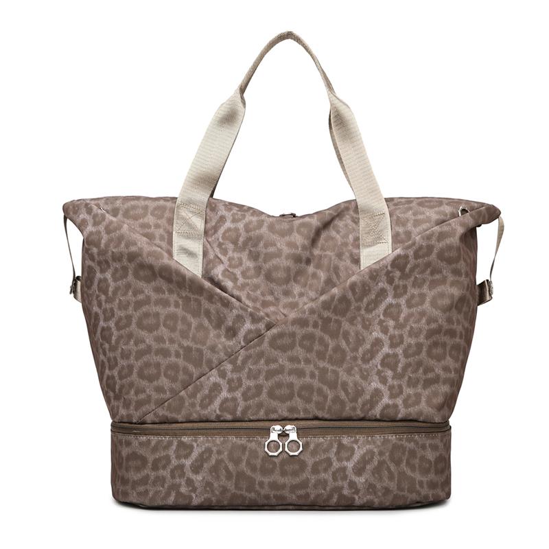 Travel Bag Duffel Bag Leopard Print Large Capacity Fitness Sports Bag кофейный