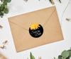 Darling Souvenir 45 Pcs Round Envelope Seal Black Aster Flower Save The Date Stickers DIY-1.6