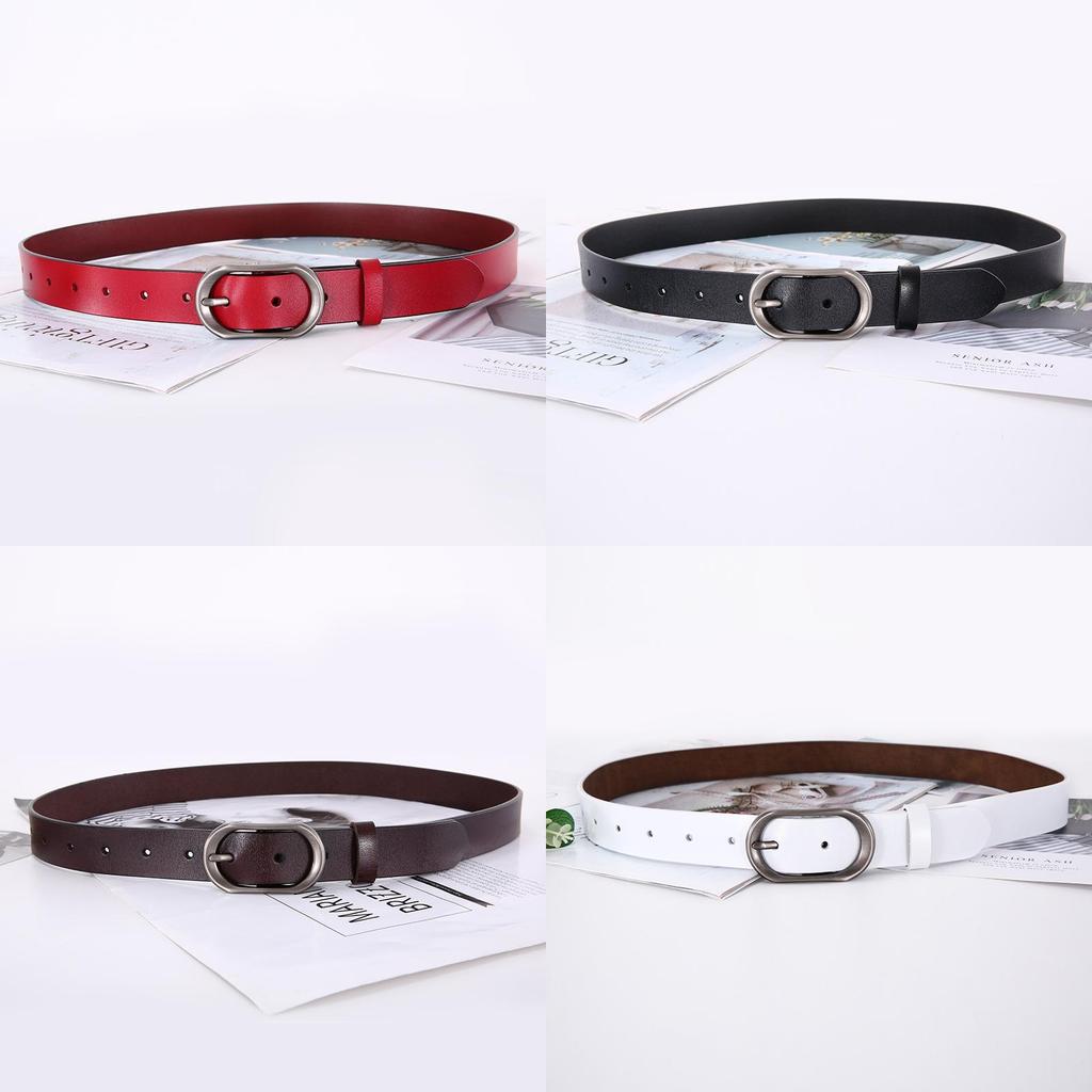Genuine Leather Double Layer Belt For Women With Vintage Style And Small Pin Buckle For Dresses