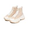 MLB Chunky High Trendy Retro Versatile Non-Slip Durable High-Top Canvas Shoes Unisex Sneakers Beige 3ASHU4216-50BGS