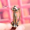 S-1Pc Antique Brass Cat Statue - Copper Animal Sculpture Incense Burner Home Desktop Decor Figurine For Cat Lovers