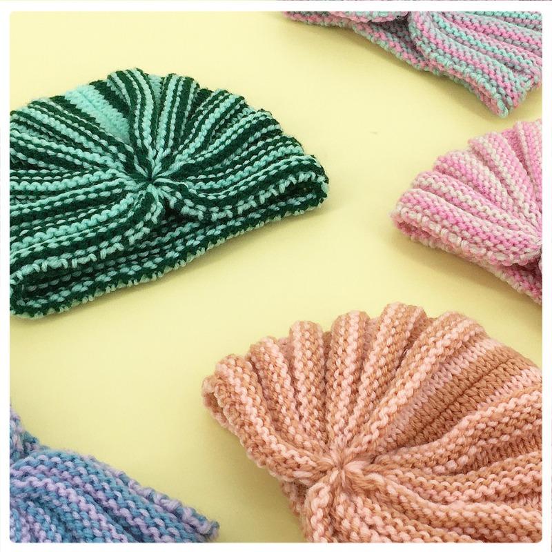 New Baby Boneless Hat, Children's Jacquard Cute Hat, Donut Fontanelle Protector, Baby Tip