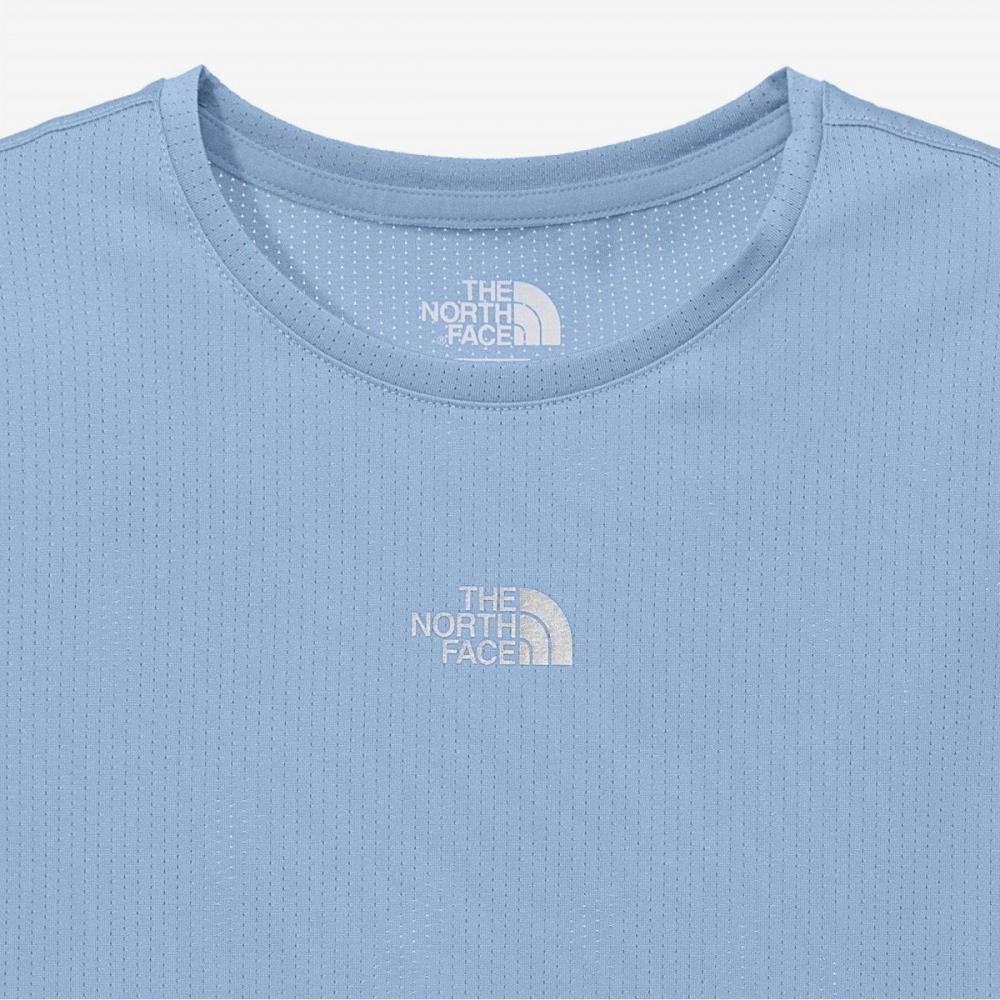 [north Face Official] Nt7ur35m White Label Women S Ventrun Short Sleeve Round Tee Powder Blue