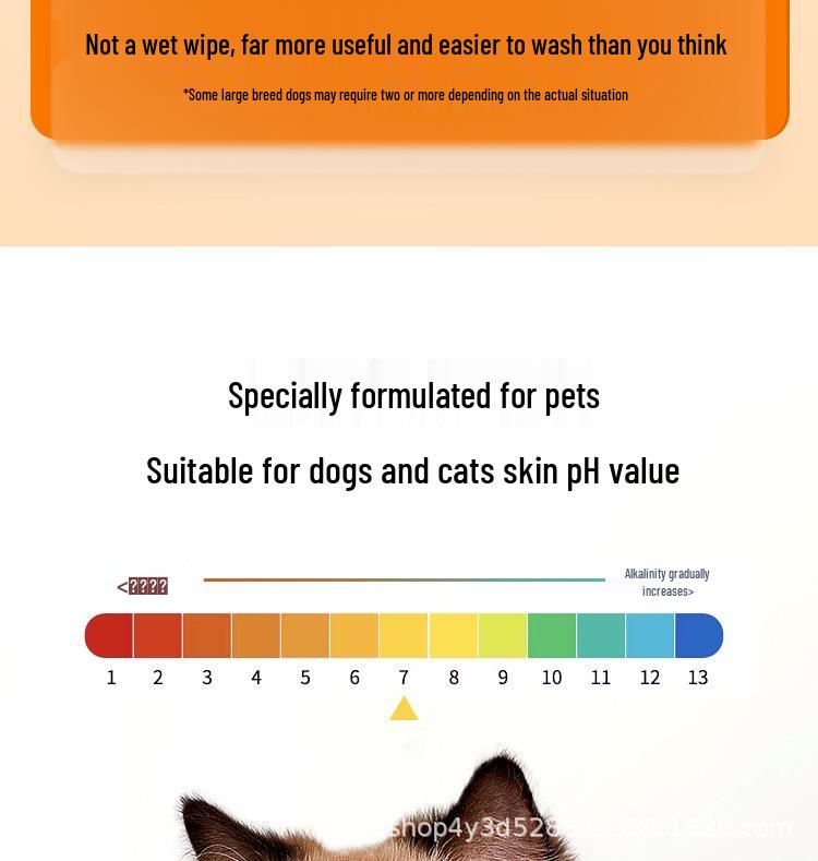 Pet No-Rinse Spa Gloves for Cats & Dogs - Pack of 50, Cleans, Decontaminates, and Smooths Fur