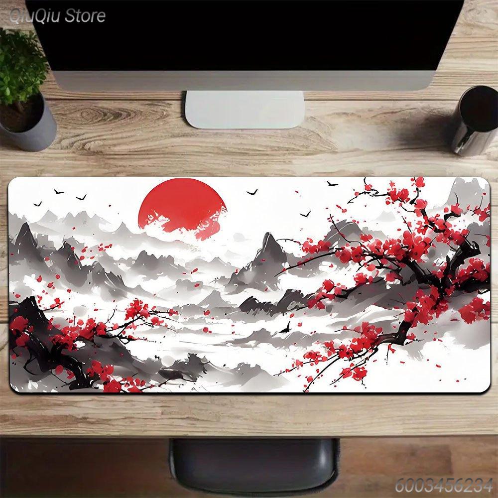 1 pezzo Tappetino Mouse Grande Fiore di Ciliegio Giapponese Tappetino Computer Tappetino Scrivania Tappetino Tastiera Ufficio Gaming Tappetino Tavolo
