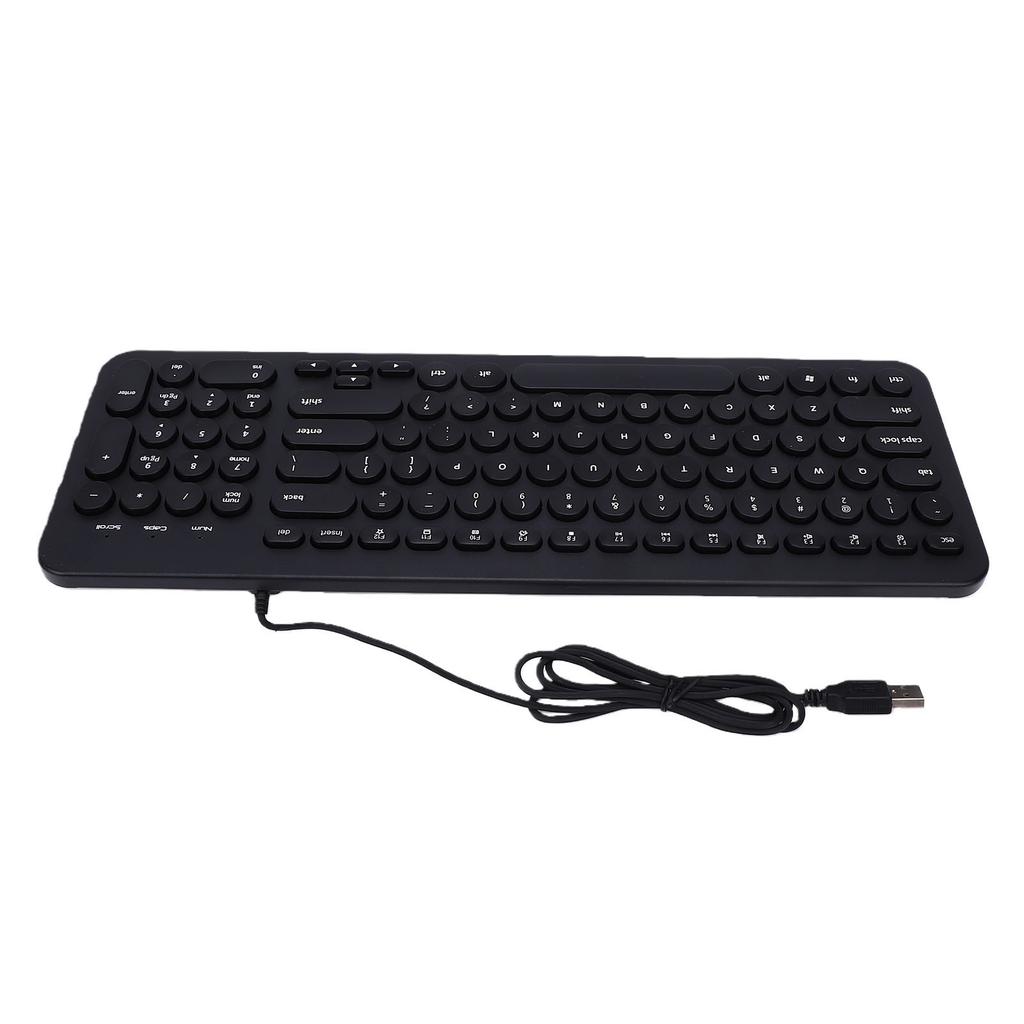 Small Wired Keyboard Multifunctional Zero Latency Quiet Round Keys Compact USB Laptop Keyboard