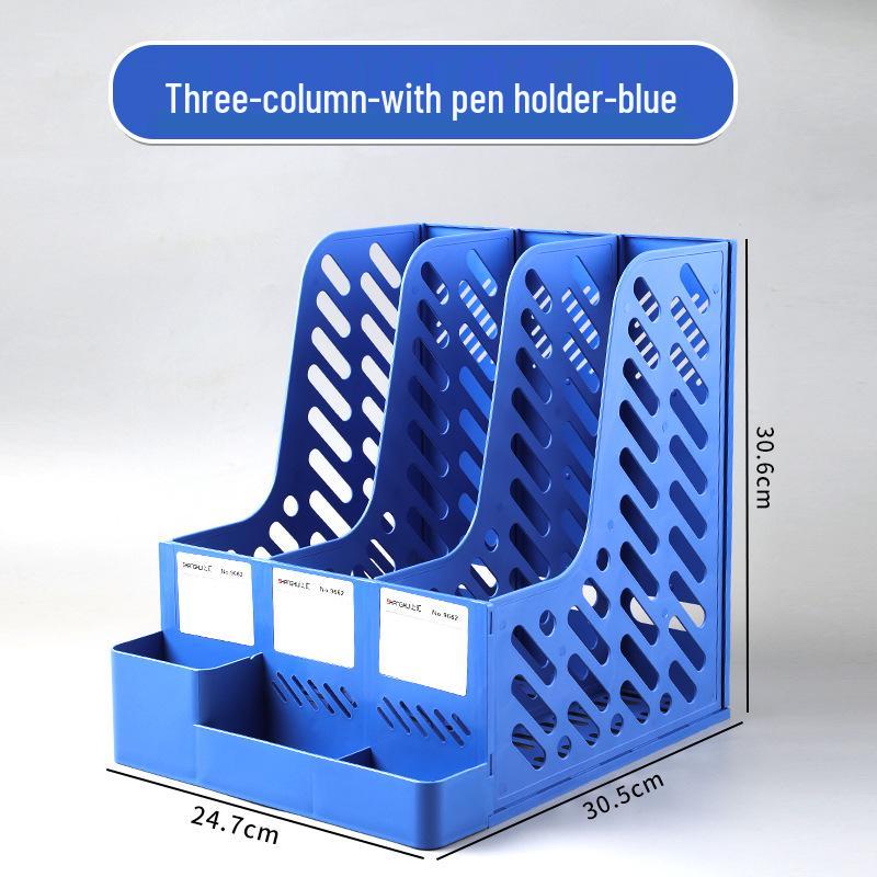 Desktop Four-Compartment File Organizer & Pen Holder with A4 Storage Box