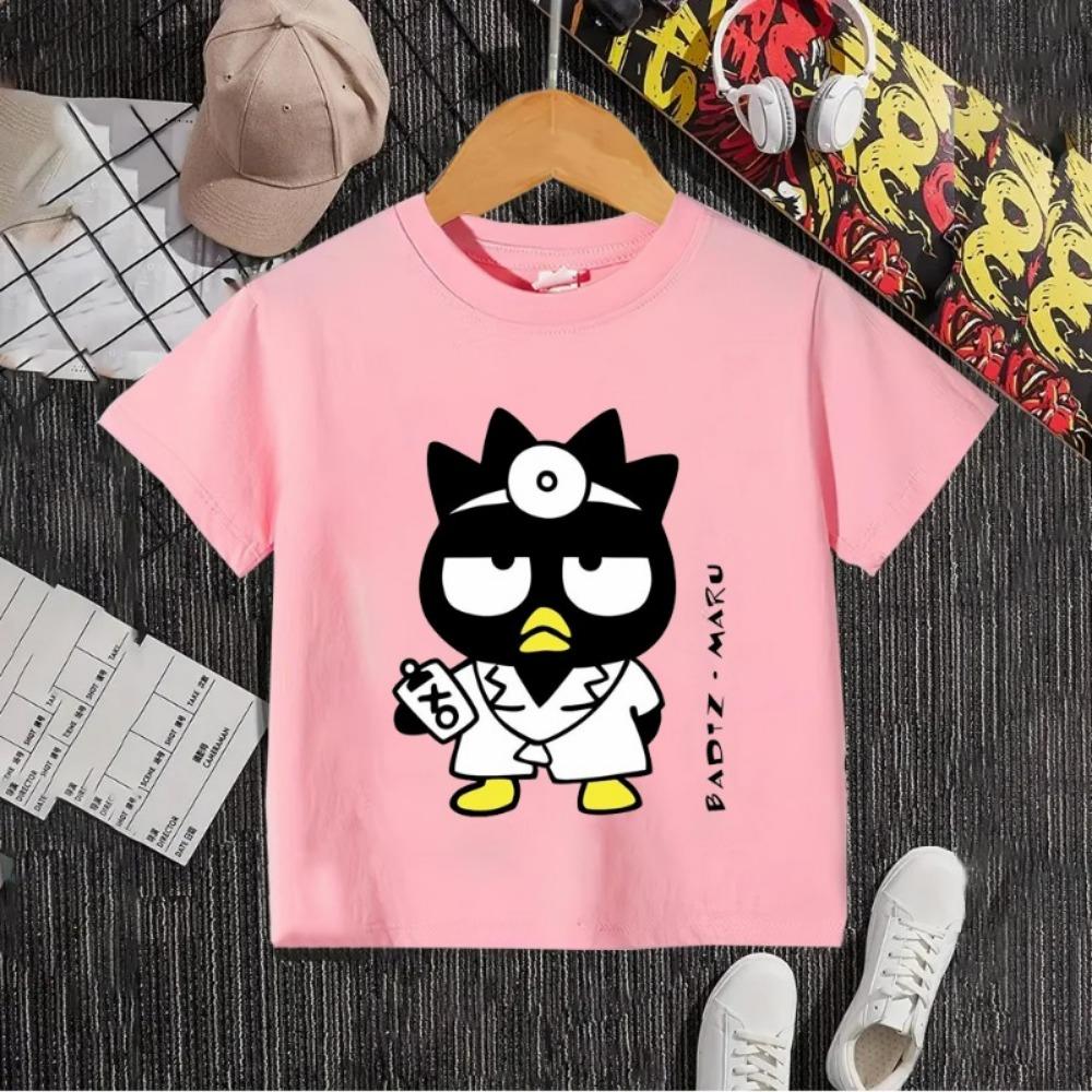 Bad Badtz Maru Children T-shirt Boy Girl Kids Tee Shirts 100% Cotton Cartoon Anime Children's Clothes Top Summer Short Sleeve