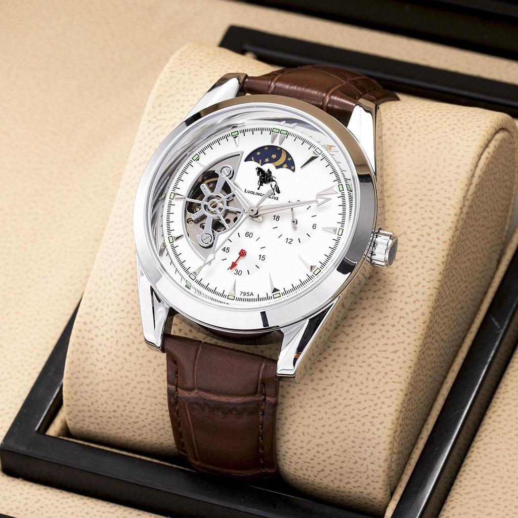 Duke of Lorraine Skeleton Mechanical Watch: Multi-Function, Luminous, Waterproof, Casual Business Steel Band