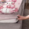 3pcs pink Christmas snowman print coreless bed sheet set multiple sizes bed covers bedroom bedding decorations machine washable