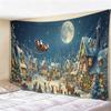 Christmas Tapestry Winter Snow Scene Wall Hanging, Holiday Decor for Bedroom Living Room, Cozy Festive Backdrop for Xmas