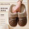 Cotton slippers women autumn and winter confinement indoor home non-slip thick bottom plush warm couple men