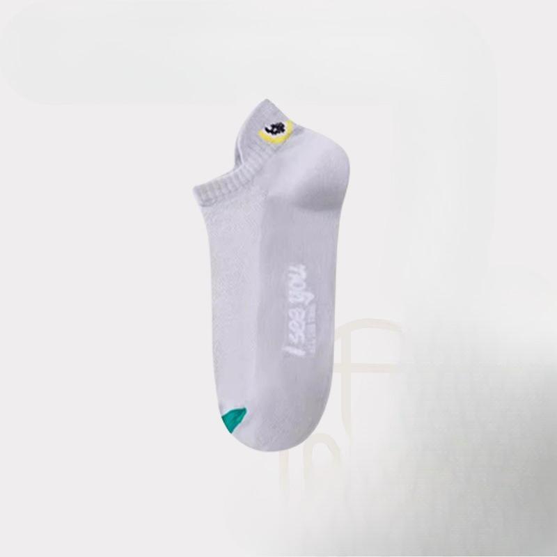 Men's Summer Thin Solid-color Cotton Mesh Short Socks, Men's Trendy Summer Sports Breathable and Odor-proof Socks