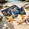 Custom Name Personalized Avatar Print Beach Towel, for Trip Camping Beach Party Home Decor, Birthday Gift for Family & Friends