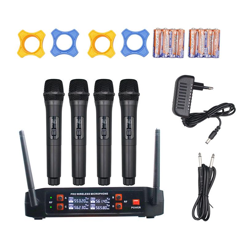T66 UHF Wireless One-to-Four Karaoke Stage Performance Microphone.