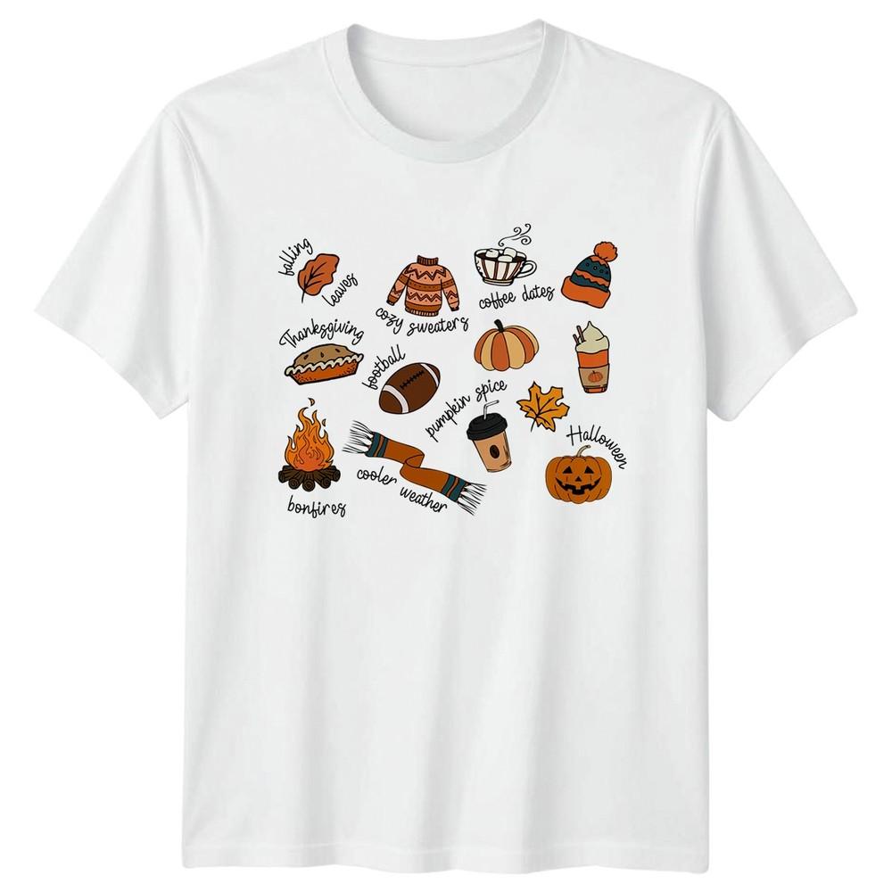 Falling Leaves Cozy Sweaters Coffee TShirt Autumn Fall Seasonal S